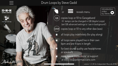 Screenshot #1 pour Drum Loops by Steve Gadd