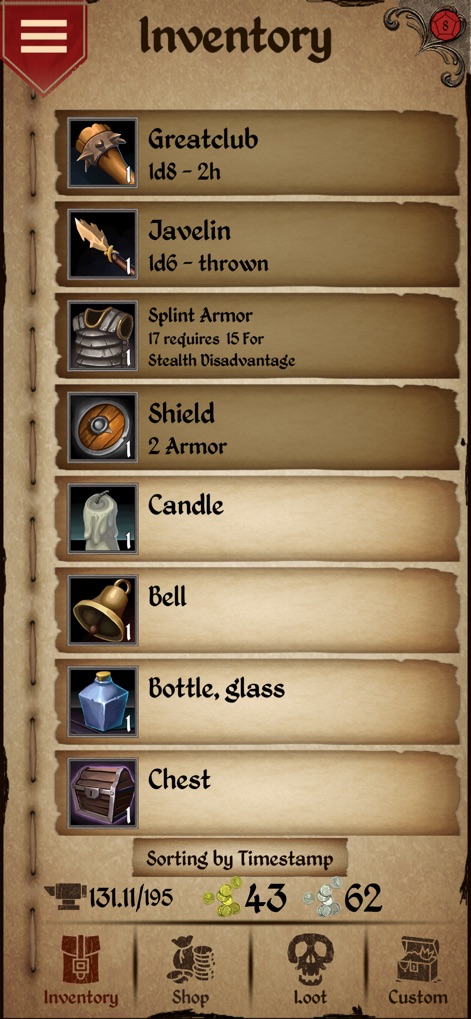 Character Sheet - Games App | MWM