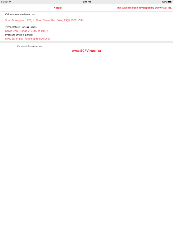 Screenshot #5 pour SCF CO2 PvT Properties