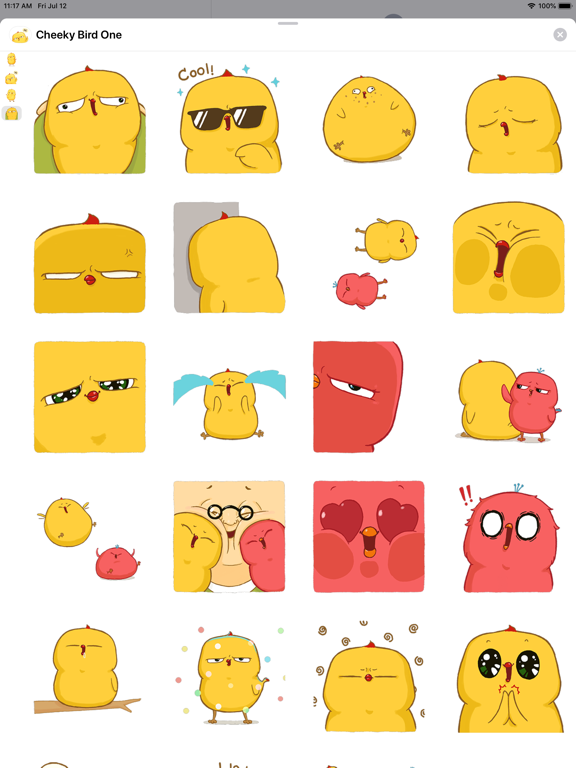 Cheeky Bird One iPad screenshot 4 - Stickers app