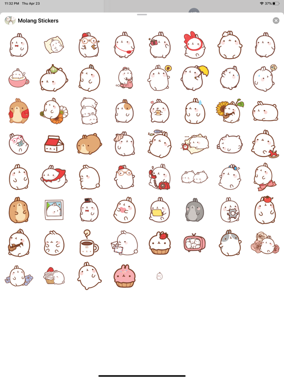 Screenshot #6 pour New Molang Stickers HD