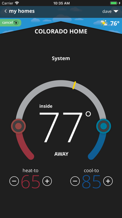 (S30/E30/M30) iComfort T-Stat Screenshot