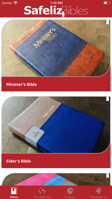 Safeliz Bibles app screenshot
