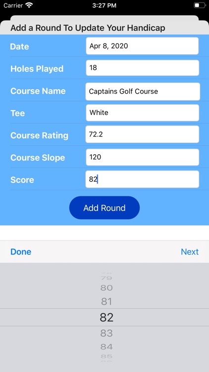 Golf Handicap Calculator by WG