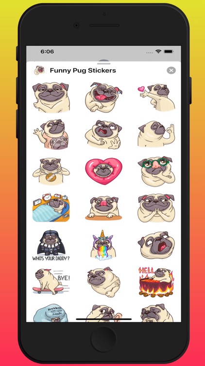Funny Pug Stickers Pack