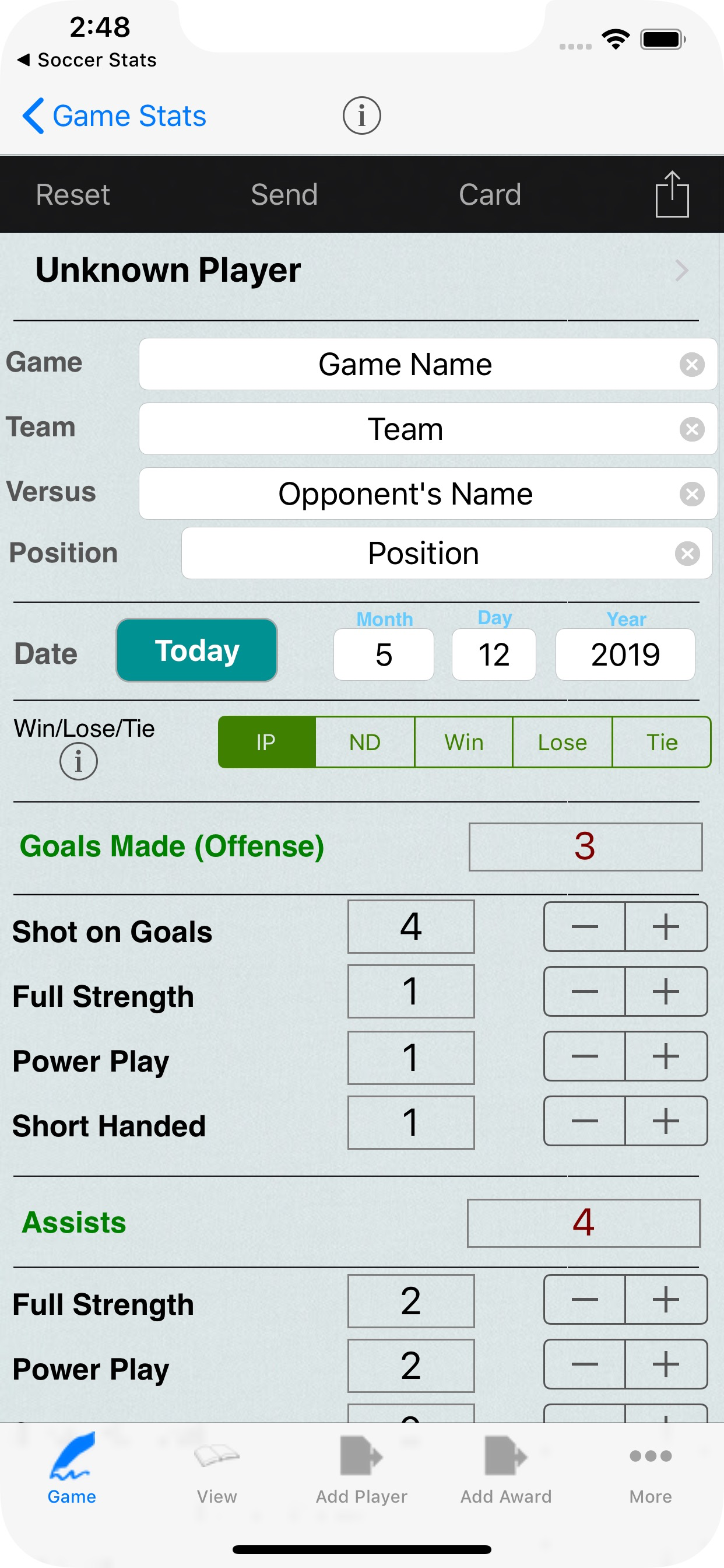 Hockey Player Tracker Logbook