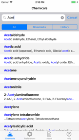 NIOSH Mobile Pocket Guide screenshot