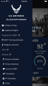 USAF Delayed Entry Program screenshot