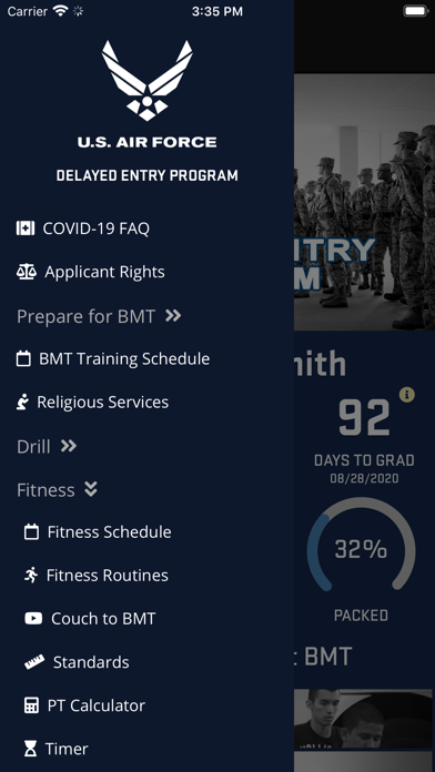 USAF Delayed Entry Program Screenshot