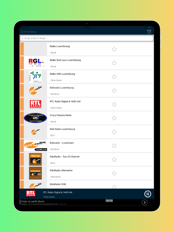 Radio Online - FM Radio World iPad screenshot 9 - Music app