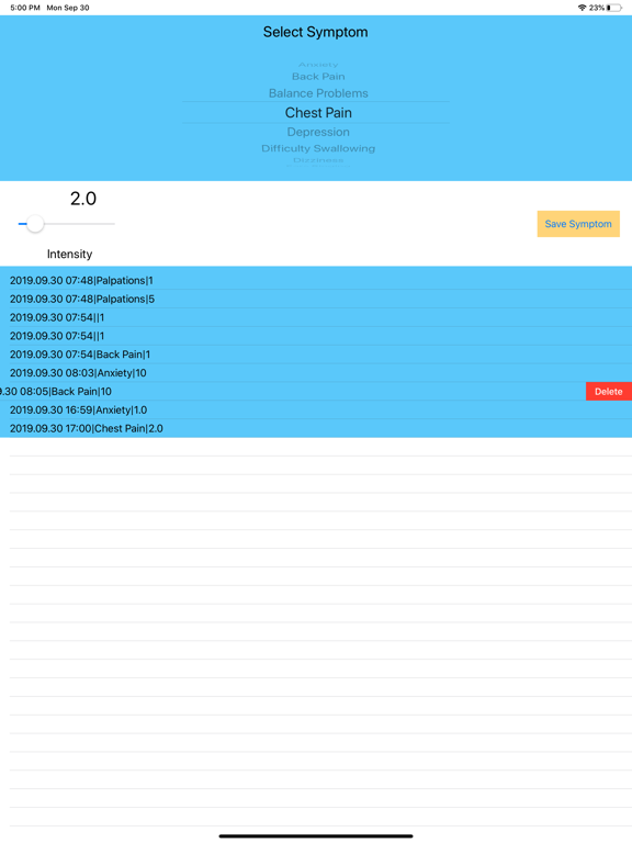 Screenshot #6 pour Chiari Symptom Tracker