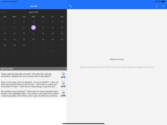 Scriptio - Daily Journal/Diary iPad screenshot 1 - Lifestyle app
