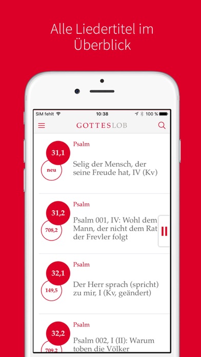 Screenshot #1 pour Liedfinder Gotteslob