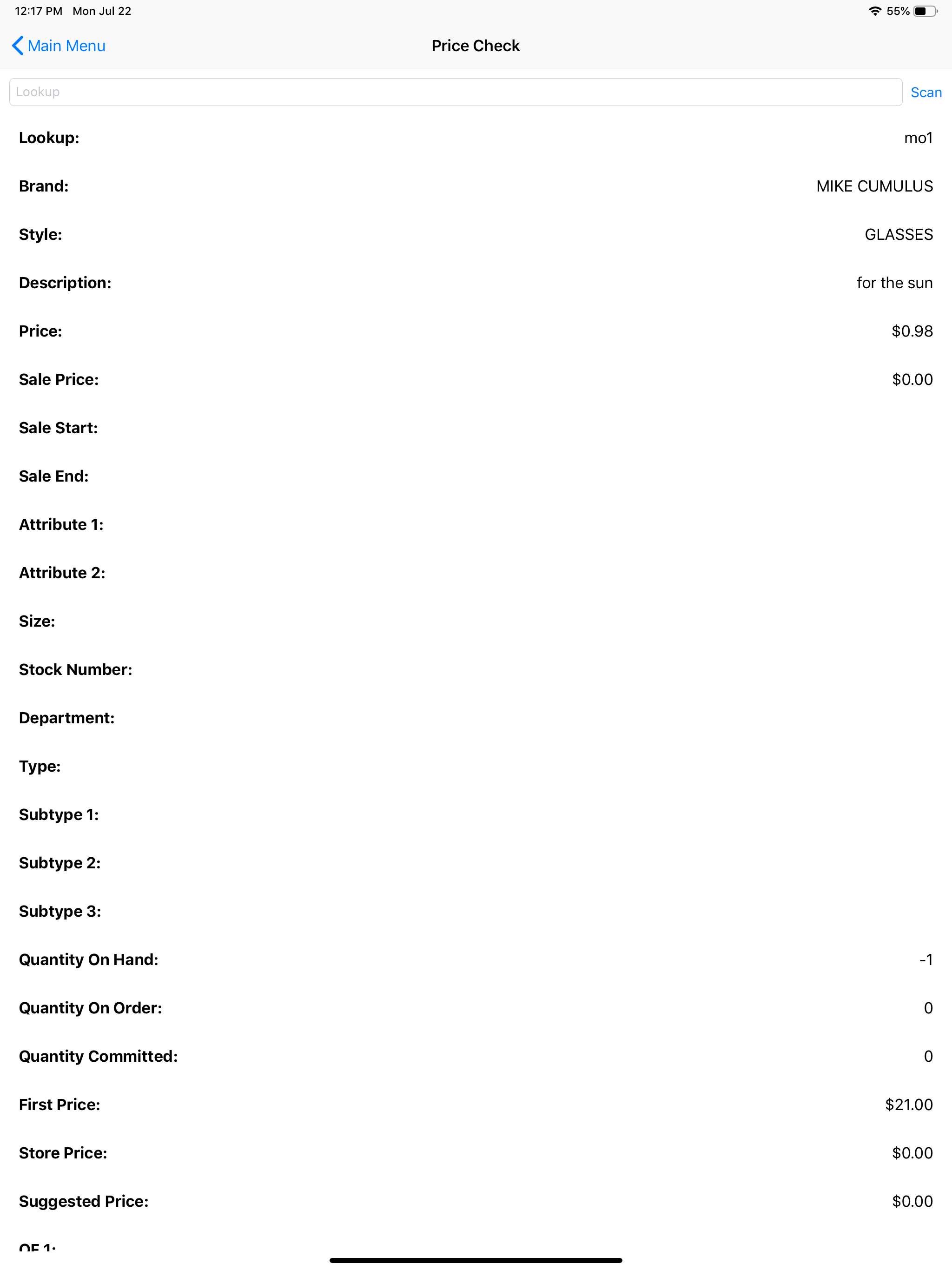 Stratus Mobile Inventory