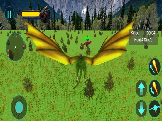 Dragon Simulator fighting Aren iPad screenshot