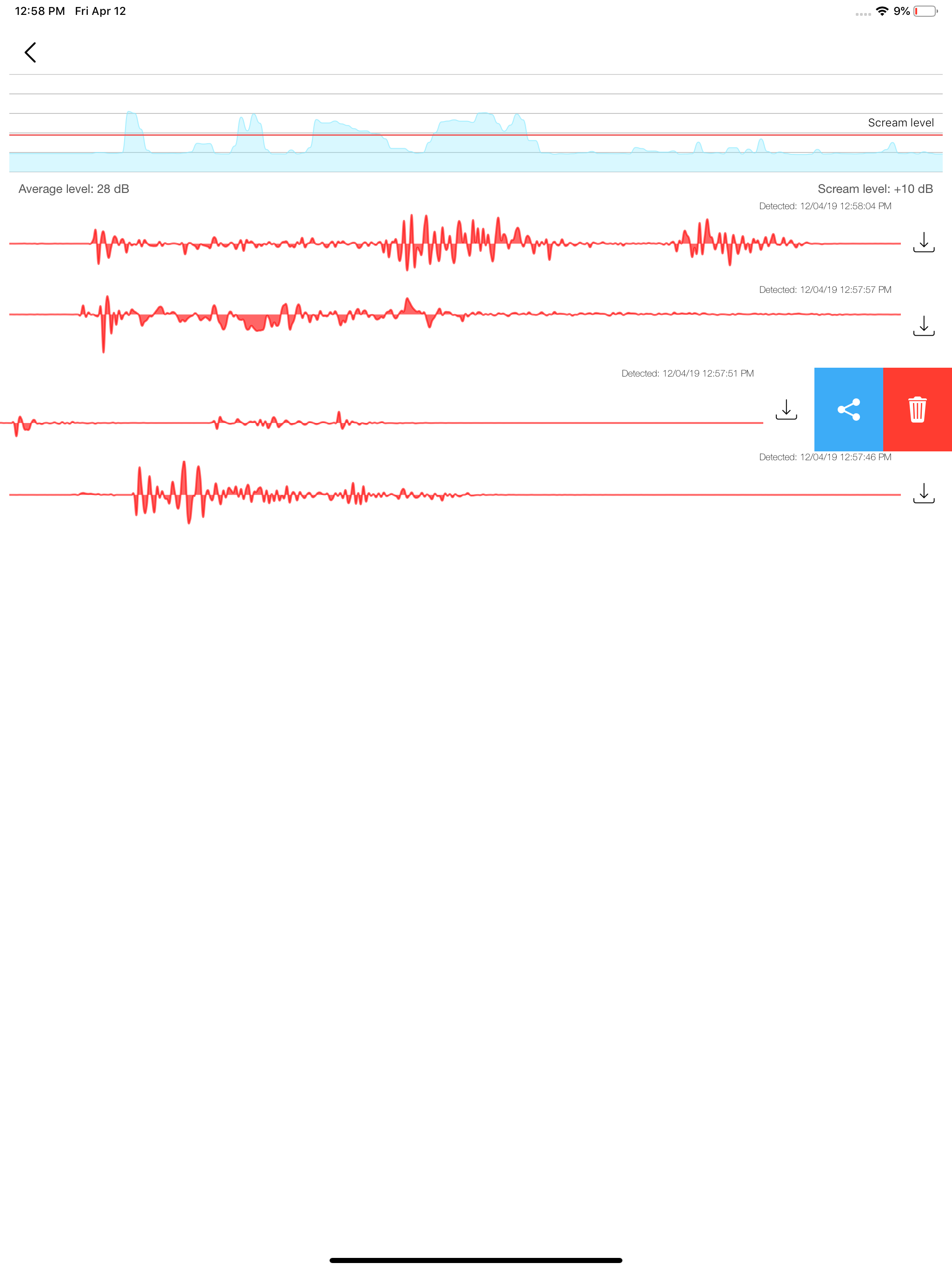 Scream Tracker - detect noises screenshot 4