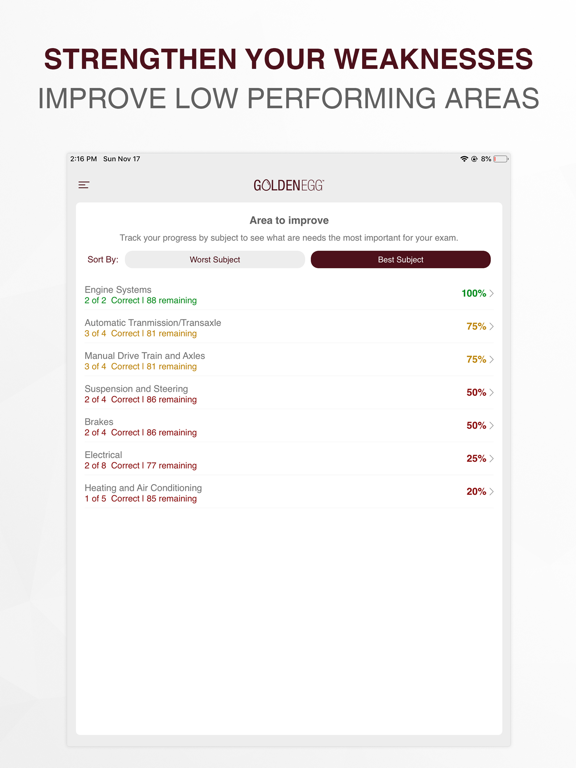 ASE G1 Practice Test Prep iPad screenshot