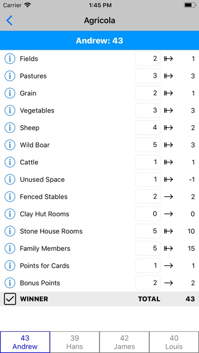 BGS2: Board Game Scoresheet Screenshot