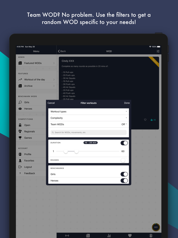 WOD Roulette iPad screenshot 5 - Health & Fitness app