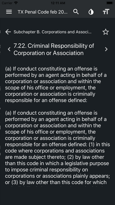 Texas Penal Code 2021 Screenshot