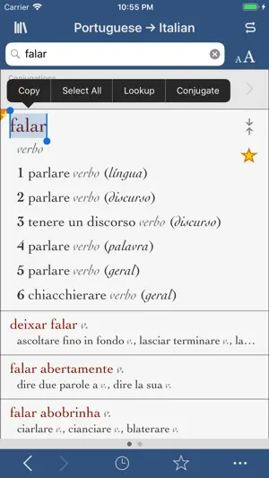 Ultralingua Italian-Portuguese screenshot 1