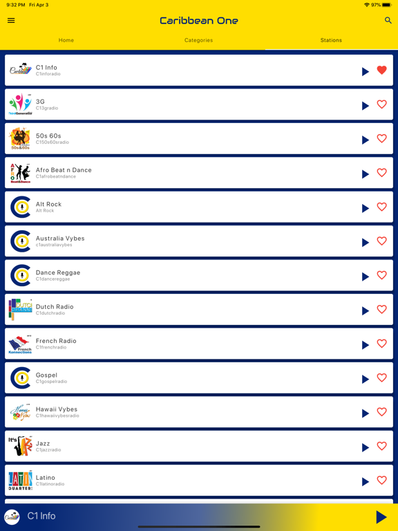 Caribbean One Radio iPad screenshot 5 - Music app