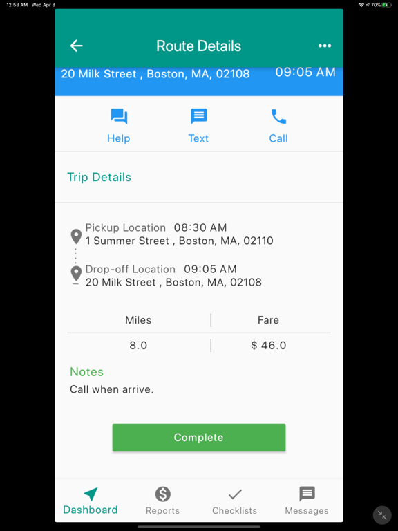 Camme Driver iPad screenshot 4 - Business app