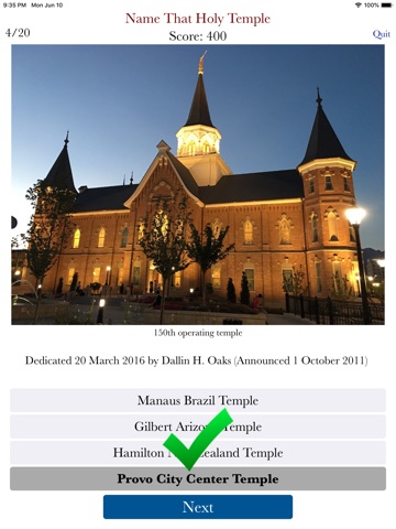 Holy Places Quiz Game iPad screenshot