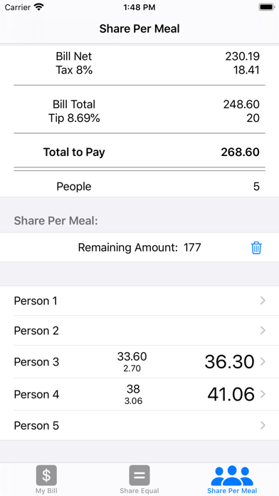 Tip and Split iPhone screenshot 7 - Food & Drink app