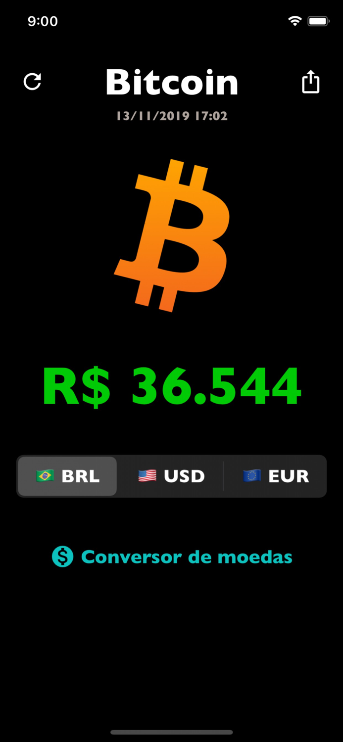 Preço Bitcoin price BTC rate