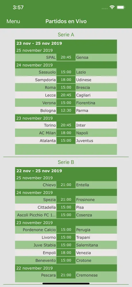 Futbol Italiano en vivo