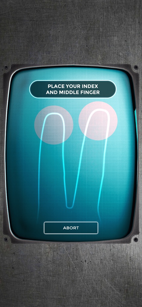 Lie Detector Truth Test - Users can easily initiate a "lie detection" session by following the clear finger placement guide on the futuristic display.