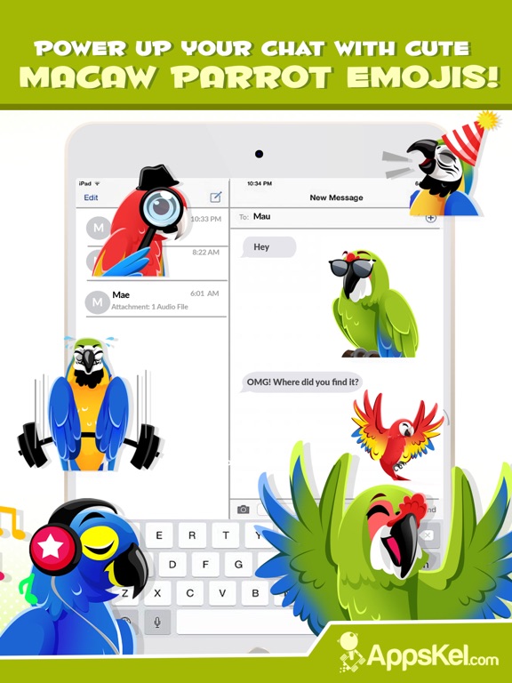 Screenshot #6 pour Macaws Parrot Emojis Keyboard