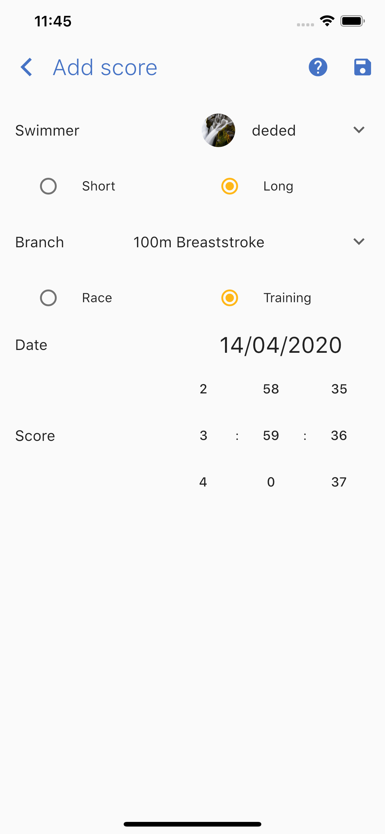 SwimmerApp screenshot 2