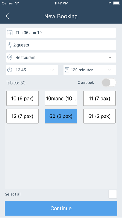 DinnerBooking Business Screenshot