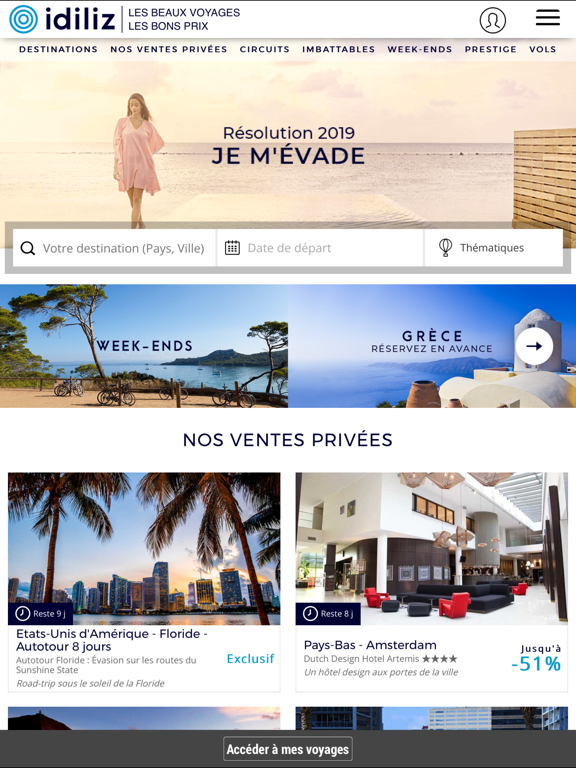 Screenshot #4 pour Idiliz beaux voyages, bon prix