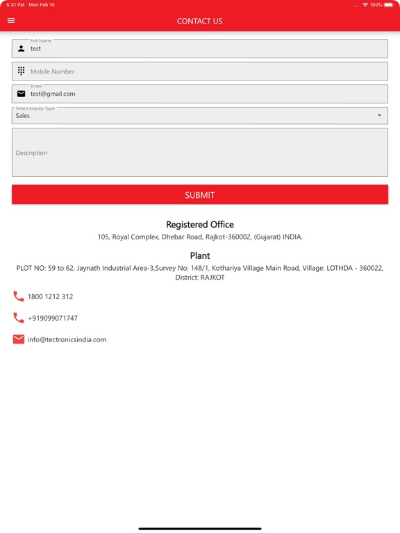 Tectronics Engineers iPad screenshot