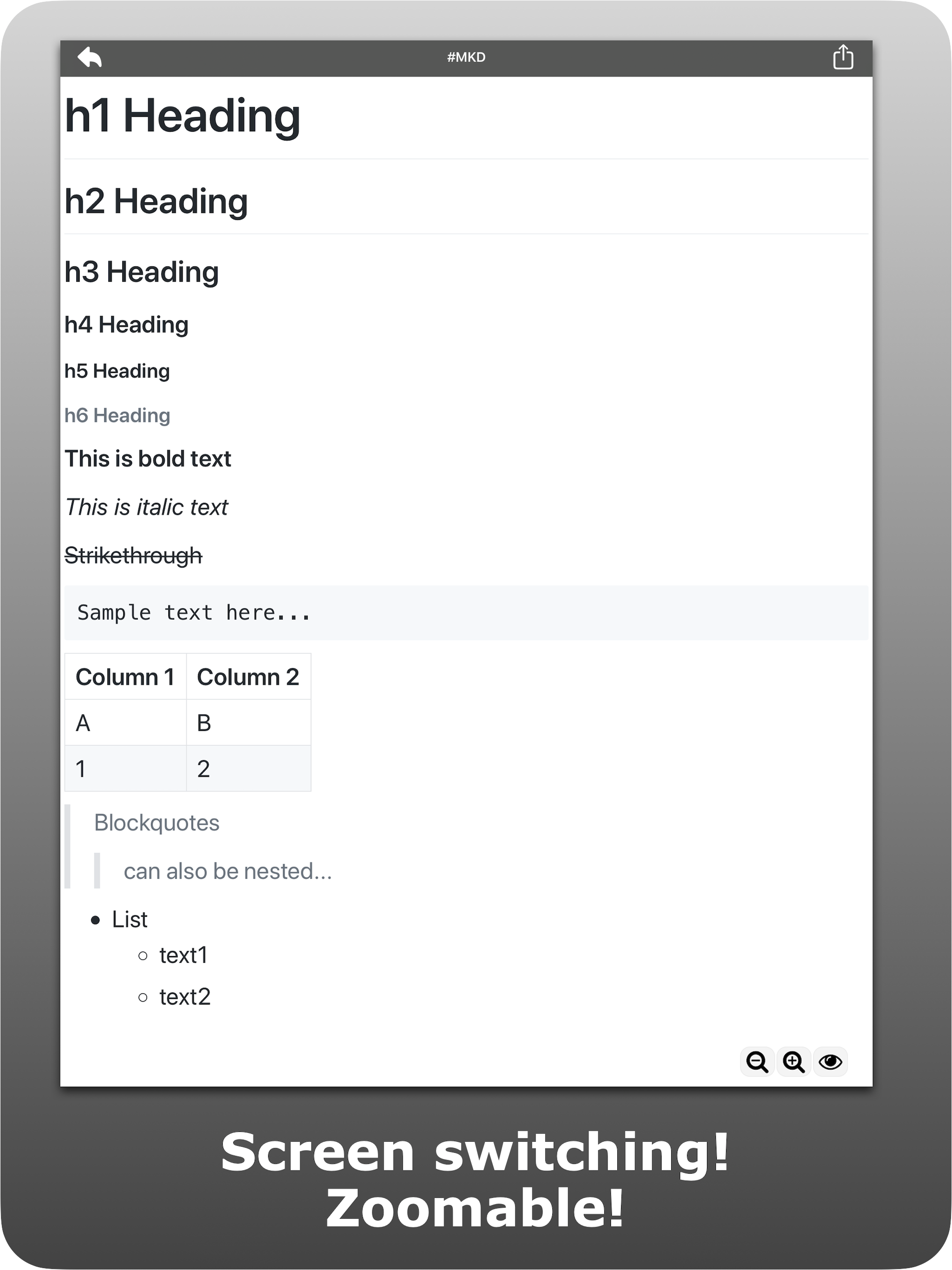 Markdown Editor - #MKD