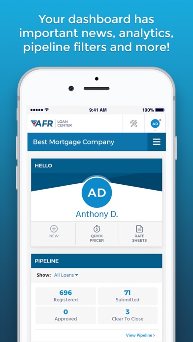 AFR Loan Center Screenshot