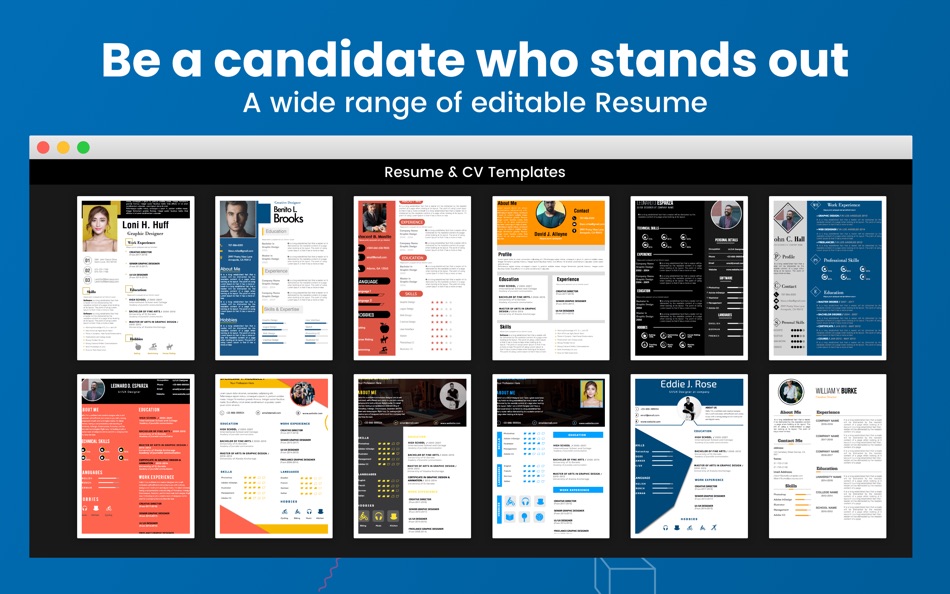 #3. CV & Resume Templates by iPro (macOS) Podle: Tausif Akram