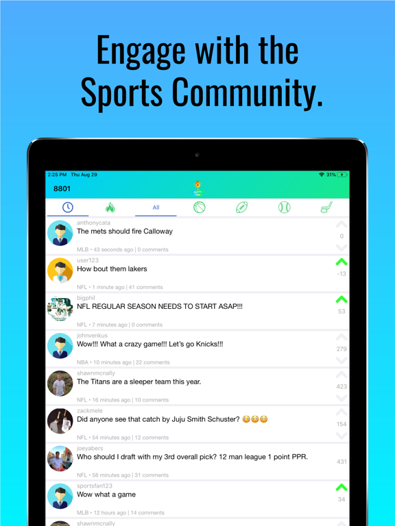 SportsTalk iPad screenshot 1 - Sports app