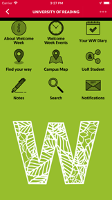 University of Reading Events screenshot