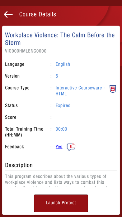 DES Courses Screenshot