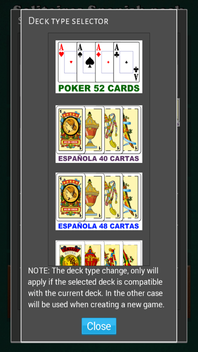 Solitaire pack (Spanish cards) Screenshot