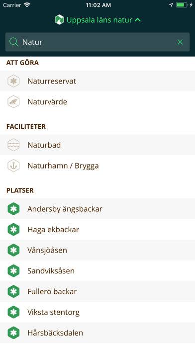 Uppsala läns Naturkarta Screenshot