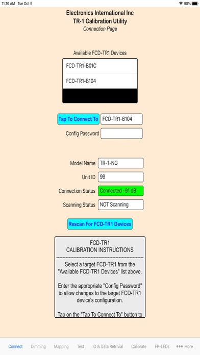 FCD-TR1 Adapter Application Screenshot