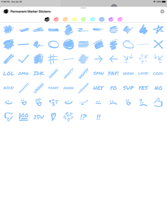 Permanent Marker Stickers iPad screenshot 9 - Stickers app