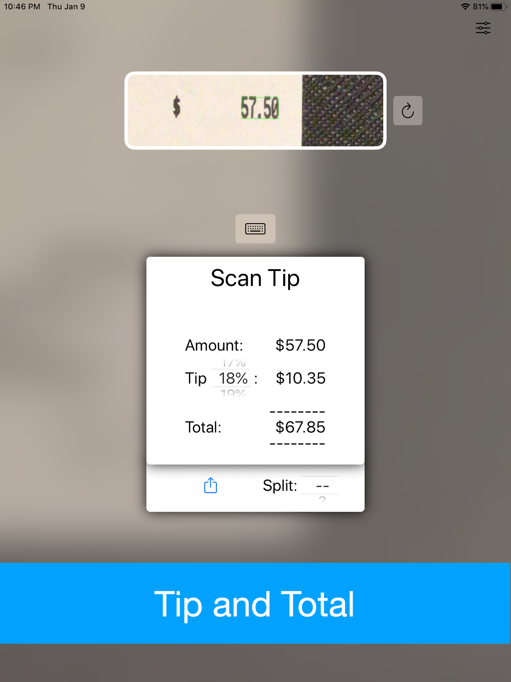 Scan Tip - Tip Calculator