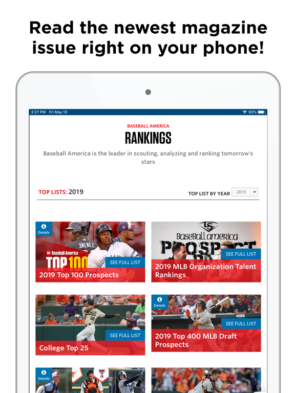 Baseball America iPad screenshot 1 - Sports app