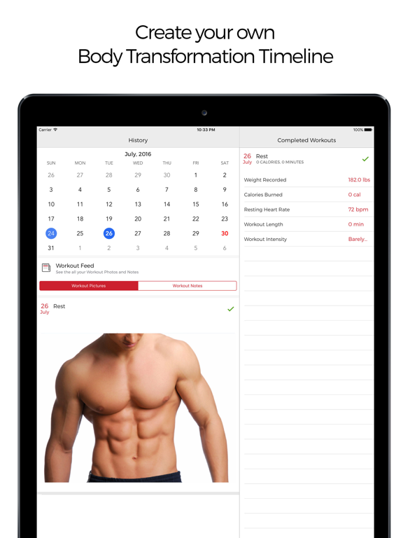 25 Minute Workout Tracker iPad screenshot 4 - Health & Fitness app
